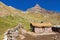Ausangate Andes mountains and small house in Peru