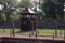 Auschwitz extermination camp  barbed wire and watchtower