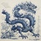 Auspicious Chinese Blue Dragon Drawing Illustration For Chinese New Year Background