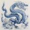 Auspicious Chinese Blue Dragon Drawing Illustration For Chinese New Year Background