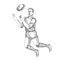 Aussie Rules Football Player Jumping Doodle