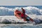 Aussie surf lifesaver in big waves