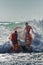 Aussie surf lifesaver in big waves