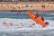 Aussie surf lifesaver in big waves