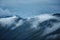 The austere Icelandic landscape with the mountains and the fjords in the background