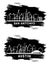 Austin and San Antonio Texas City Skyline Silhouette Set