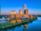 Austin, Texas- Colorado River with a reflection of the buildings with sunset glow