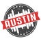 Austin Texas Round. Travel Stamp Icon Skyline City Design Seal Badge Illustration Clipart.