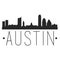 Austin Texas Skyline. Silhouette City Design. Vector Famous Monuments Landmark Travel.