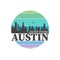 Austin Texas Skyline Souvenir Travel Vector Art Design Tourism