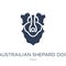 Austrailian Shepard dog icon. Trendy flat vector Austrailian She