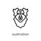 Austrailian Shepard dog icon. Trendy modern flat linear vector A