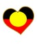 Australia aboriginal flag heart shape