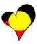 Australia aboriginal flag heart shape