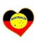 Australia aboriginal flag heart stars