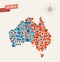 Australia abstract map