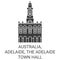 Australia, Adelaide, The Adelaide Town Hall travel landmark vector illustration