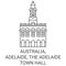 Australia, Adelaide, The Adelaide Town Hall travel landmark vector illustration
