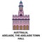 Australia, Adelaide, The Adelaide Town Hall travel landmark vector illustration