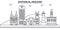 Australia, Adelaide architecture line skyline illustration. Linear vector cityscape with famous landmarks, city sights