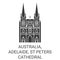 Australia, Adelaide, St Peters Cathedral travel landmark vector illustration