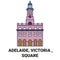 Australia, Adelaide, Victoria , Square travel landmark vector illustration