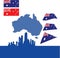 Australia, australian, banner, blue, continent, country