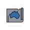 Australia, Australian, Country, Location, Map, Travel Abstract Circle Background Flat color Icon