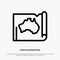 Australia, Australian, Country, Location, Map, Travel Line Icon Vector