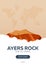 Australia. Ayers Rock. Time to travel. Travel poster. Vector flat illustration.