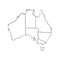 Australia black vector map isolated on white background