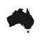 Australia black vector map isolated on white background