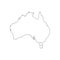 Australia black vector map isolated on white background