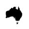 Australia blank map. Australian background. Map of Australia isolated on white background