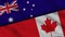 Australia and Canada Flags, Breaking News, Political Diplomacy Crisis Concept
