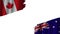 Australia and Canada Flags, Obsolete Torn Weathered, Crisis Concept, 3D Illustration