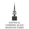 Australia, Canberra, Black Mountain Tower travel landmark vector illustration