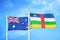 Australia and Central African Republic two flags on flagpoles and blue sky