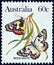 AUSTRALIA - CIRCA 1981: A stamp printed in Australia shows a Wood white butterfly, circa 1981.