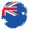 Australia Circle Flag Vector Hand Painted with Rounded Brush
