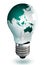 Australia continent light bulb on white background