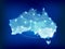 Australia country map polygonal with spot lights p