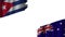 Australia and Cuba Flags, Obsolete Torn Weathered, Crisis Concept, 3D Illustration