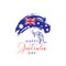 Australia Day. 26 January Happy Australia Day. Greeting card.
