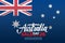 Australia Day, january 26, Sale special offer banner with Australian National Flag and hand lettering for business.