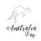Australia day lettering. Kangaroo