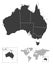 Australia - detailed country outline and location on world map.