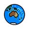 australia earth planet map color icon vector illustration