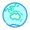 australia earth planet map color icon vector illustration
