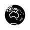 australia earth planet map glyph icon vector illustration